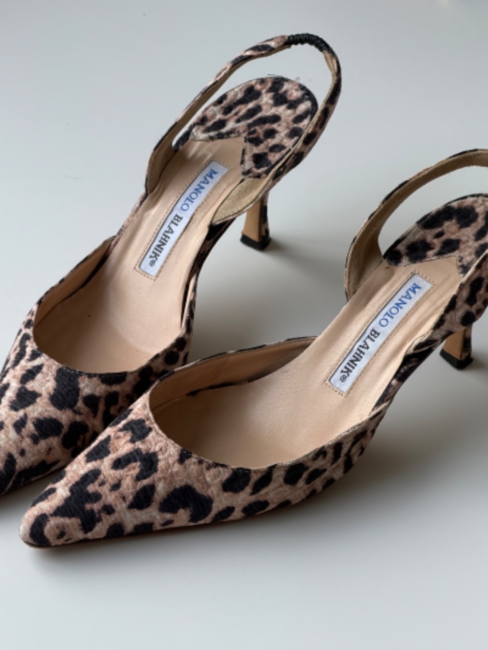 Vintage Manolo Blahnik Leopard Jacquard Carolyne Slingback, IT 39, US 8–8,5 - Picture 4 of 14